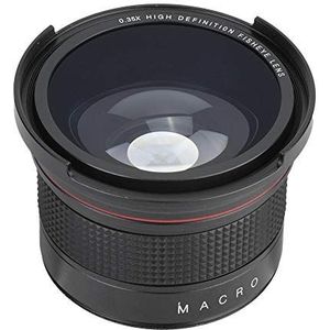 58 MM 0.35X Fisheye Lens Supergroothoeklens voor Canon/Nikon/Sony/Minolta/Pansonic/Olympus/Pentax SLR DSLR Camera Zwart