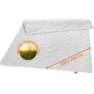 sleepling natuurlijk dekbed van 100% wilde zijde 220 x 240 cm, voor de zomer, overtrek 100% katoen, Made in Germany, Ökotex, wasbaar op 40 graden, wit