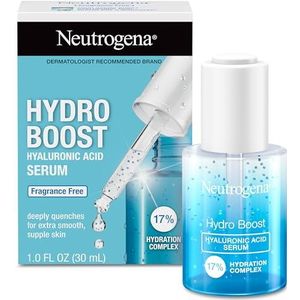 Neutrogena Hydro Boost Hyaluronic Acid Serum with 17% Hydration Complex, Lightweight Daily Hyaluronic Acid Facial Serum for Dry Skin, Oil-Free Fragrance-Free, 1 fl. oz