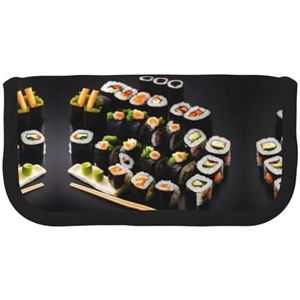 gopoo Japanse Sushi Zwart Schattig Canvas Potlood Pouch - Georganiseerde Opslag voor Reizen & Dagelijks Gebruik Etui, Make-up Pouch