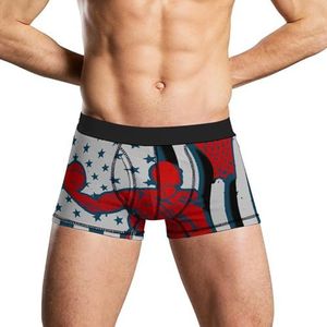 USA Amerikaanse vlag basketbal heren ondergoed ademend boxer korte zachte onderbroek 2XL