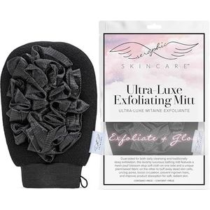 Seraphic Skincare Ultra-Luxe Exfoliating Glove – All-In-One Body Scrubber – Traditional Deep Korean Exfoliation Mitt & Gentle Cleansing Loofah – 100% Vegan Viscose Bath Sponge & Fake Tan Remover