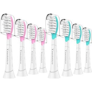 Trustnice Compacte mini-reserveborstels voor Philips Sonicare Kids borstelkoppen, compatibel met Philips Sonicare kindertandenborstel, snap-on, vanaf 7 jaar, 8 stuks
