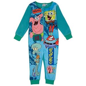 SpongeBob SquarePants Jongens Blauwe Onesie | Duik in Onderwateravonturen met dit Iconische Personage Kostuum Pyjama | Perfect voor Spelen, Verkennen en Gezellige Nachten | Ontworpen voor Comfort