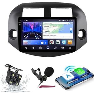 Android 14 Autoradio Navi voor T-oyota Rav4 (2007-2012) 9-inch QLED-scherm autoradio met draadloze Carplay Android Auto GPS-navigatie met BT5.0 HIFI FM 5G-WiFi SWC RDS MIC,M150s