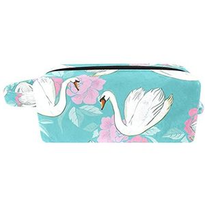 Zebra Rode Bloemen Vrouwen Cosmetische Opbergtas met rits, Hangende Spons Make-up Toilettas Reistas Case voor Meisjes Kids, Multi kleuren 03, 8.2x3.1x3.5 in/21x8x9 cm,