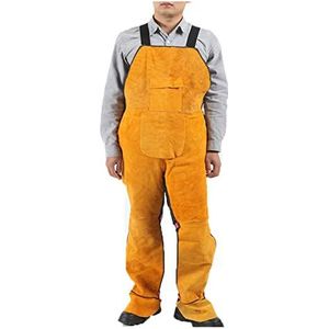Lasschorten beschermende lassers jumpsuit aanpassen thermische bescherming werkkleding lederen warmtisolatie laspakken(Orange)