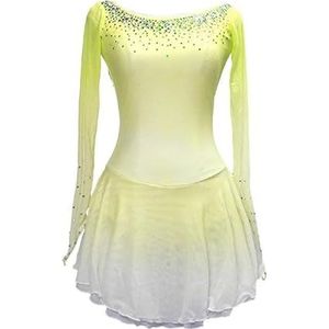 D,11/13,PONNYC Kunstschaatsjurk Voor Meisjes Schaatskleding Met Open Rug Voor Wedstrijden Rolschaats Kleding Met Kleurverloop Glanzende Turnpakjes Voor Ritmische Gymnastiek Met Strass