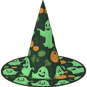 SSIMOO Green Ghost Horror Halloween Pompoen 2 Fashion-Forward Halloween Heksenhoed Voor Vrouwen - Je Go-To Stuk Voor Halloween Kostuum Assemblies