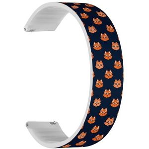 Solo Loop band compatibel met Forerunner 645/645 Music, Forerunner 55, Garmin Forerunner 245/245 Music (Cute Kids Fox Girls), snelsluiting, 20 mm rekbare siliconen band, accessoire, Siliconen, Geen