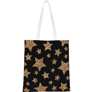 Wykjtwo Gouden en bronzen heldere sterren,Tote tas canvas tas winkelen handtas boodschappentassen, multifunctionele canvas schoudertassen, zoals afgebeeld, Eén maat