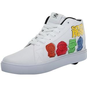 Heelys Racer Mid Sneakers voor heren, wit zwart geel, 13 UK