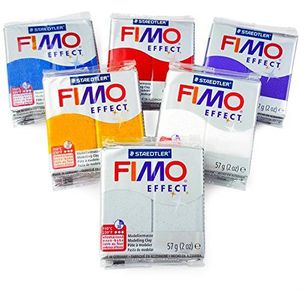 FIMO Effect Polymer Oven Boetseerklei - 57g - Set van 6 - Glitter Finish