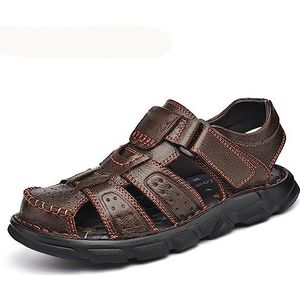 SDFGH Leren vrijetijdsschoenen for heren Klassieke herensandalen Zomer Outdoor Wandelschoenen Heren Sneakers Ademende herensandalen (Color : D, Size : 42 EU)