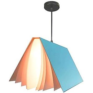 Mjsdjof Boek Hanglamp, Metalen Boekvormige Hanglampen Met Stof + Acryl Coating Lampenkap, Boekwinkel Decoratieve Verlichting Kroonluchters, Moderne Bibliotheek Hanglamp, (E27)