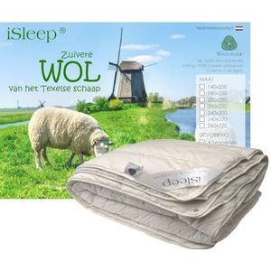 iSleep Wollen 4-Seizoenen Dekbed - 100% Wol - Eenpersoons - 140x200 cm