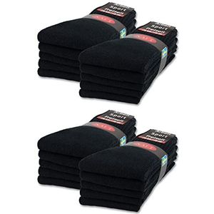 10 | 20 | 30 Paar Sportsokken Tennissokken Werksokken Heren Dames Katoen 10100 (20 paar Zwart 39-42)