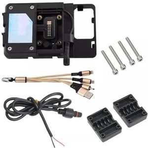 Telefoonhouder Voor Motorfiet Voor Kawasaki Voor Ninja 400 Voor Ninja400 2018-2022 Motorfiets Navigeren Ondersteuning Draadloos Opladen Telefoon Houder Navigatie Beugel(Black USB charging)