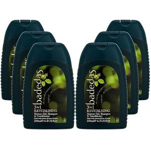 Badedas Verkwikkende douchegel, shampoo & conditioner, 200 ml (verpakking van 6)