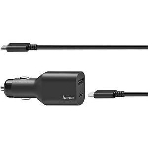 Hama 200010,Universele USB-C-auto-notebook-voeding, Power Delivery (PD), 5-20V/70W,zwart.
