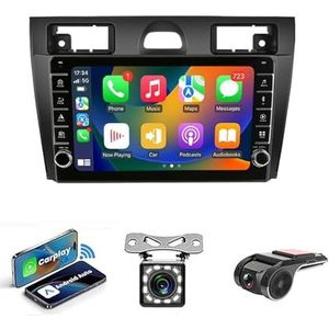 Android 14 Auto Stereo MP5 Player 9'' Screen Autoradio Voor Ford Fiesta 2006-2011 Car-play Android Auto GPS-navigatie Bluetooth RDS FM AM DAB+ Radio Stuurbediening Voice Control(NF-5 8Core 4+64G)