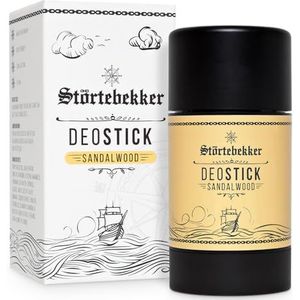 Störtebekker® Premium deostick sandelhout, verfrissende deodorant-stick voor heren, deostift voor langdurige frisheid, cadeau-idee voor mannen, Made in Germany, 75 g deodorant-stick sandalhout