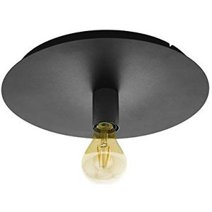 Eglo Plafondlamp Passano 1, plafondlamp met 1 lamp, modern, industrial, van staal, zwart, E27-fitting
