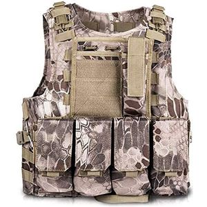 FGYZYP Tactisch camouflagevest voor kinderen, outdoor, verstelbaar, airsoft, paintball gevechtsvest, CS-gameveld, terreingevecht, schieten, training, beschermend vest voor extreem spelen en avontuur,