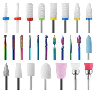 26 stuks nagelfreesbits, set met 8 keramische nagelfreesopzetstukken, nagelfrees, nagelfrees, voor professionals en beginners, geschikt voor nagelstudio, thuisgebruik en pedicure