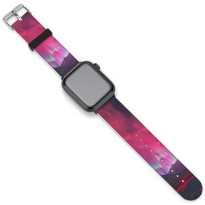 Aurora Pink-Romance siliconen sportbanden compatibel met IWatch zachte band vervangende polsband voor IWatch 38 mm/40 mm