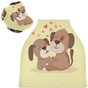 Love Puppy Hond Baby Autostoelhoes Luifel Stretchy Nursing Covers Ademend Winddicht Winter Sjaal voor Baby Borstvoeding Jongens Meisjes