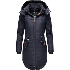 MARIKOO Kamii Warme winterparka voor dames, met afneembare capuchon, XS-XXL, Donkerblauw, L