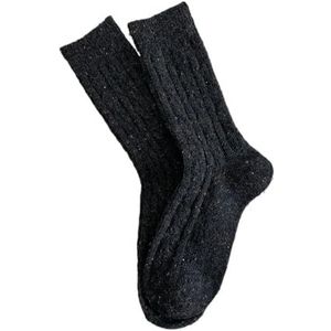 YIJIANUO Vrouwen Sokken Winter Nieuwe Nieuwigheid Mode Japanse Stijl Casual Crew Sokken Warm Gestreepte Herfst Eenvoudige Wollen Sokken Voor Meisjes Trendy, Donkergrijs, One size