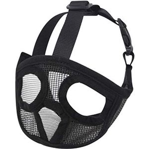 ZHAOCHEN. Korte Snuit Pet Dog Muilkorf comfortabele verstelbare Mesh French Bulldog Pug Mouth Snuit Mask Dog Training Bark Control Device (Color : Grey, Size : M)