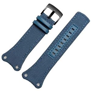 LQXHZ Nylon + Lederen Band Zwart Bruin Blauw Herenpolsband Compatibel Met K4B384B3 K4B371B6 K4B371B3 K4B384B6 Canvas Horlogeriem Ketting Horlogeband (Color : Blue black, Size : 30mm)