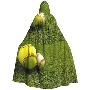 WURTON Gras Baseball Softbal Print Halloween Wizards Hooded Gown Mantel Kerst Hoodie Mantel Cosplay Voor Vrouwen Mannen