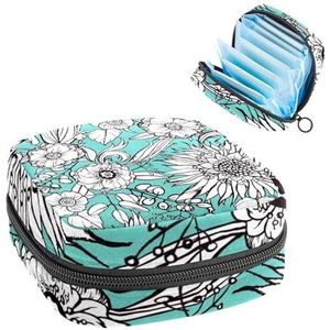 Opbergtas voor maandverband, maandverband, menstruatiecup zakje, menstruatiezak, organizer voor vrouwelijke pads, tampons, bloemenbloem
