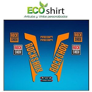 Ecoshirt I1-DUEB-78RO verende voorvork Fork Rockshox Reba 2016 Am33 stickers stickers decals Adesivi Bike BTT MTB Cycle, oranje 29 inch