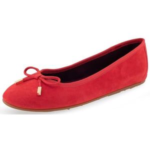 Aerosoles Pia Ballet Flat voor dames, Racing Rood Suède, 10.5