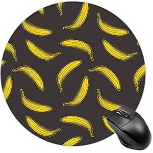 Gele Banaan Ronde Antislip Muismat Grappige Bureau Mat Rubber Laptop Schrijven Mat Voor Gamer Kantoor Thuis