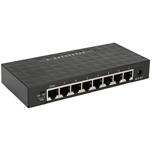Gigabit-switch, ABS-metalen Plug-and-play 100 Tot 240V 8-poorts Computernetwerkschakelaar voor Kantoor voor Thuis (EU-stekker)