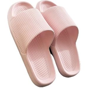 Dames sandaal Eenvoudige Mode Slippers Vrouwelijke Zomer Thuis Badkamer Baden Paar Dikke Bodem Residence Thuis Mannelijke Indoor Sandalen Vrouwen schoenen(Pink,44-45)