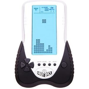 HLF Nieuwe Retro Block Brick Game Console Groot scherm Blauwe Backlight Helderheid kan worden aangepast Ingebouwde 23 Game Compatibel met Lithium Batterij/AAA Batterijen kan Plug in Hoofdtelefoon