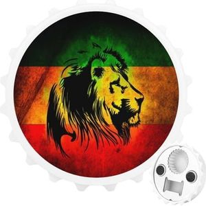 Lion Reggae Jamaica Magnetische Flesopener Gepersonaliseerde Bieropener Flesdop Koelkastmagneten voor Thuis Keuken Witte Stijl