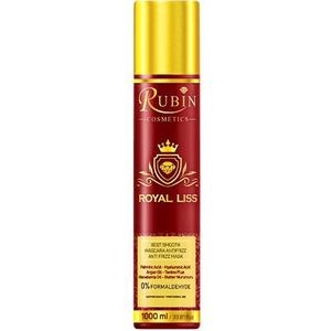 Royal Liss Braziliaanse keratine haarbehandeling, proteïne gladmaken en behandelen, 0% formaldehyde, 1000 ml/1 l, voor donker haar