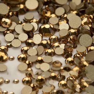 14400 stuks groothandel SS4-SS20 mixformaat glazen strass steentjes kristal niet-hotfix gouden flatback stenen voor doe-het-zelf nagelkunst accessoires-LCTopaz-mixf