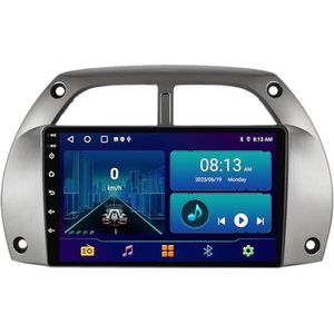 Dubbele DIN Android 14 autoradio voor Toyota Vios Yaris 2016-2018 9 Duim QLED Touch screen-met Draadloze Carplay Android Auto GPS navigatie 4G WiFi Stuurwielbediening achteruitrijcamera(P4 4G+WIFI 8Co