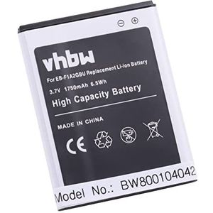 vhbw Li-Ion accuset 1750mAh (3,7 V) compatibel met smartphone, telefoon, Samsung Galaxy S2 GT-i9100, S2 GT-i9101, S2 GT-i9108 vervanging voor EB-F1A2GBU, EB-F1A2.
