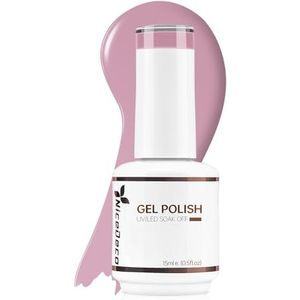 Nicedeco Hema Free Gellak Semi-Permanent Nagellak - Cruelty-Free Paars UV/LED Glossy Polish 15ML-334