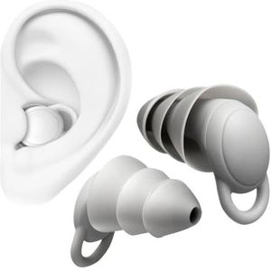 1 Paar Siliconen Oordopjes Ruisonderdrukking Geluidsisolatie Oordopjes Geluiddicht voor Slaap Anti-Geluid Slaaphulp Oor Care Oorbeschermer (Grijs)